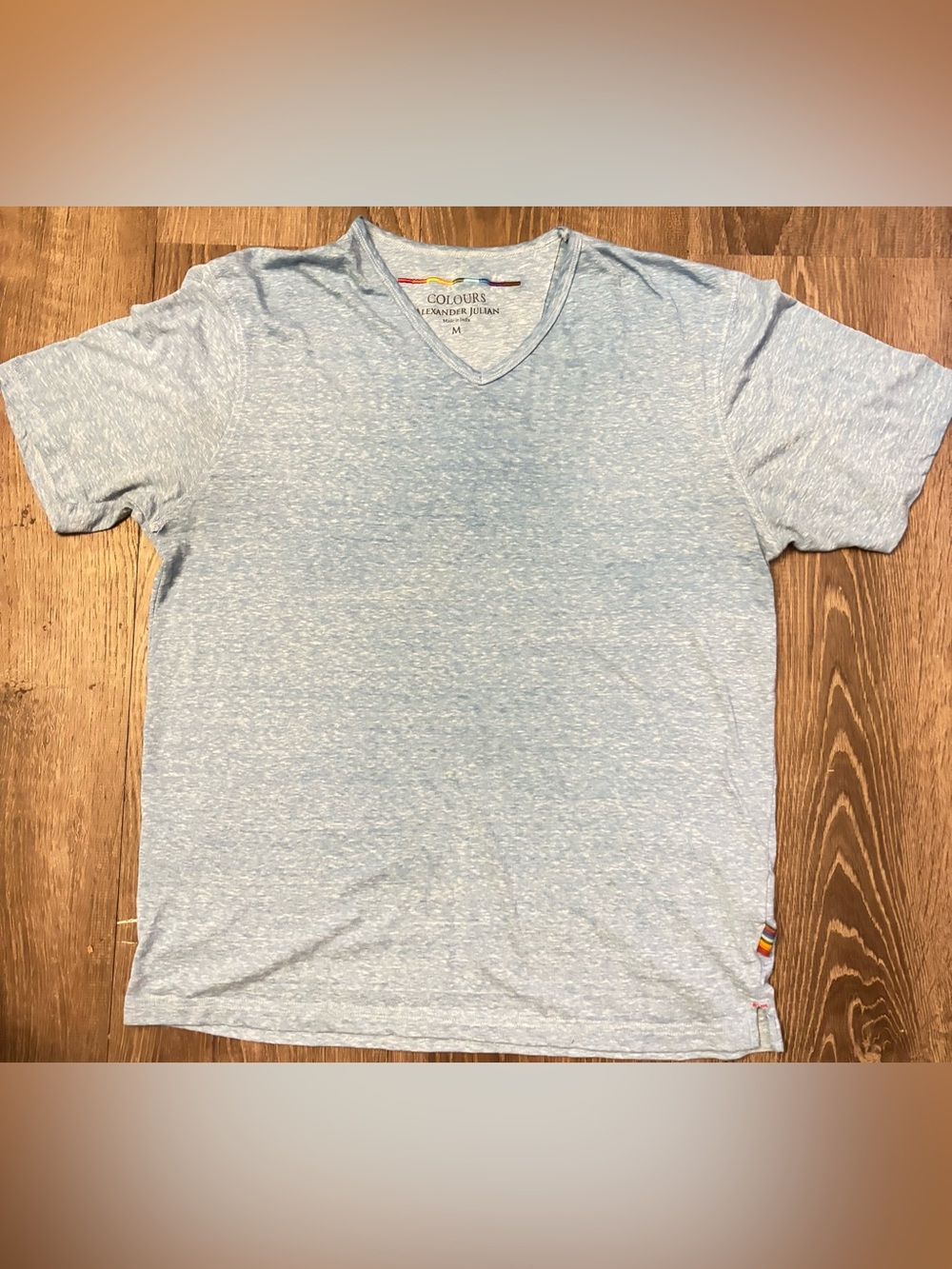 Alexander Julian Light Heather Blue V-Neck Tee
